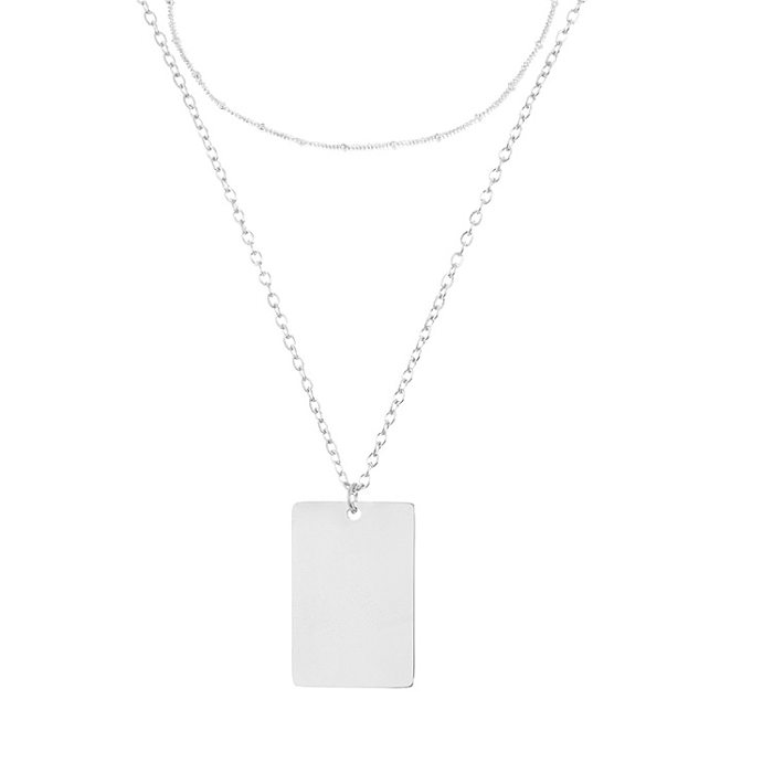 Simple Style Rectangle Stainless Steel  Plating Layered Necklaces