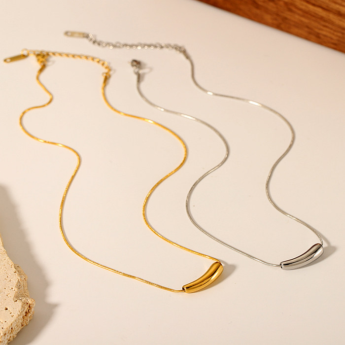 Europäische und amerikanische Ins einfache Edelstahl-Halskette, Wassertropfen-Anhänger, hochwertige, vielseitige Schlüsselbeinkette, weiblicher Edelstahl-Schmuck