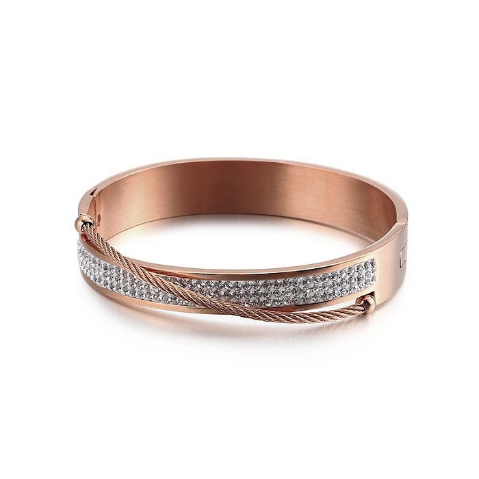 Bracelet en acier inoxydable avec diamants, nouveau style, vente en gros