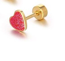 Simple Style Heart Shape Stainless Steel Plating Ear Studs 1 Piece