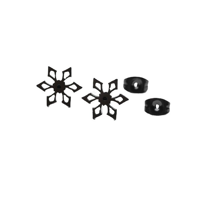 Simple Style Snowflake Stainless Steel  Ear Studs Plating No Inlaid Stainless Steel  Earrings