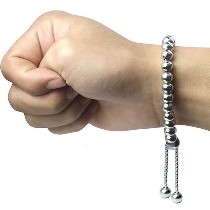 Bracelet boule en acier inoxydable 8mm bricolage Bracelet chaîne perle rétractable en gros