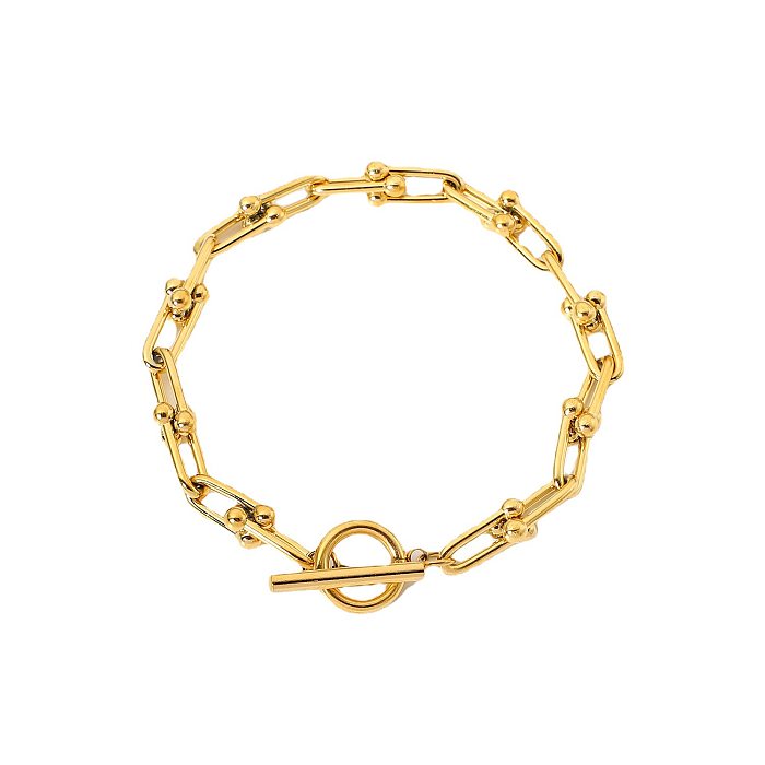 Wholesale Jewelry U-shaped OT Buckle Stainless Steel Gold-plated Bracelet jewelry
