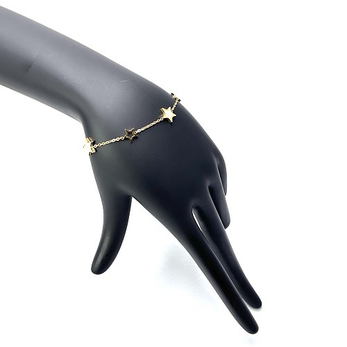 Bracelets de coquille incrustés d'acier inoxydable d'étoile de style vintage en gros