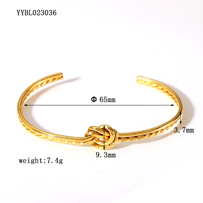 Nordic Style French Style Solid Color Stainless Steel Plating 18K Gold Plated Bangle