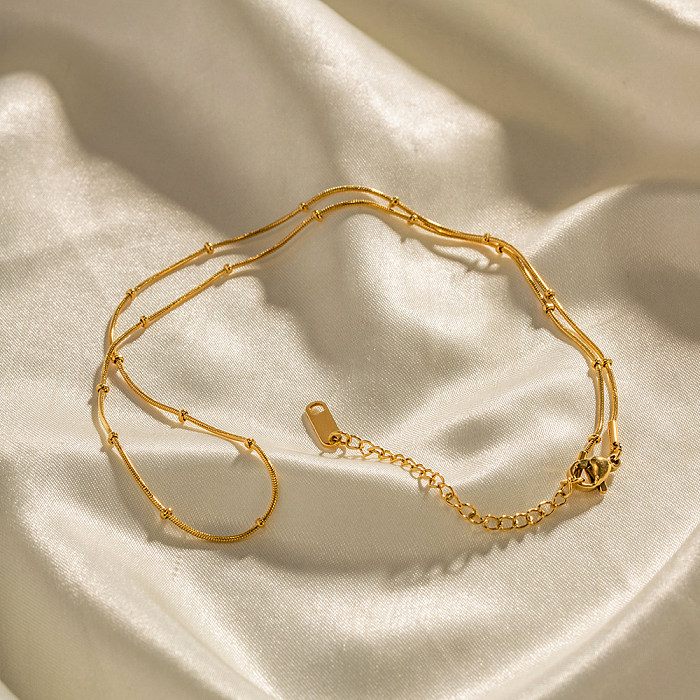 Schlichte, runde Halskette mit 18-Karat-Vergoldung aus Edelstahl