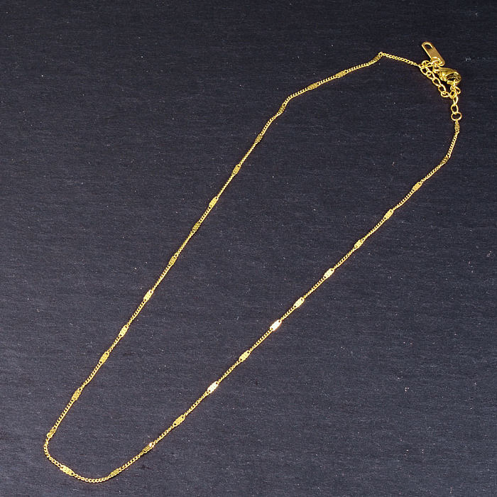 18K Gold Thin Metal Simple Short Necklace Wholesale Jewelry jewelry