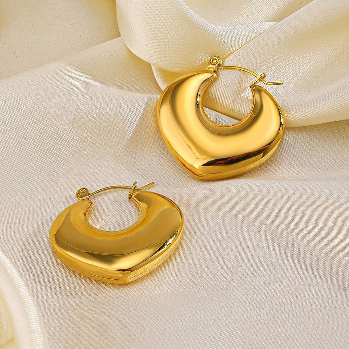 1 Paar elegante Retro-Herzform-Ohrringe aus Edelstahl