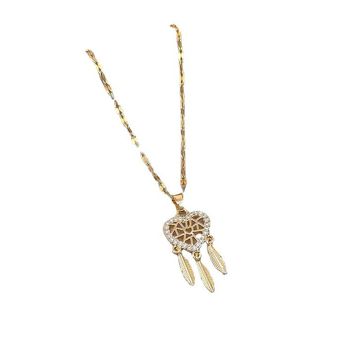 Modische herzförmige Halskette mit Anhänger aus Edelstahl mit künstlichen Edelsteinen