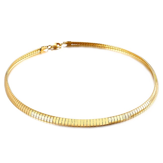 Europäische und amerikanische neue Stil Gold 6M kurze Kragen Edelstahl Kette Halskette Großhandel