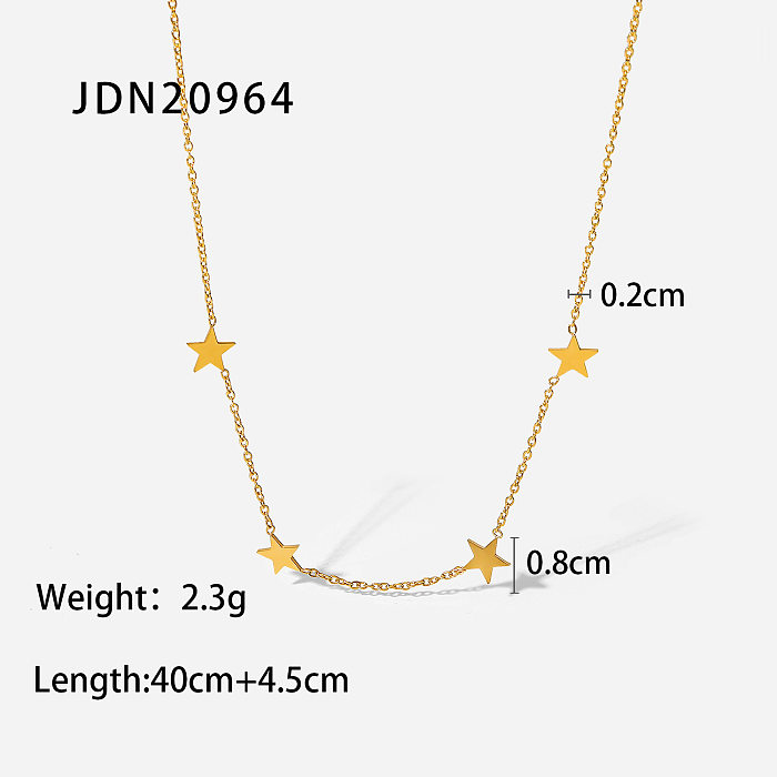 Fashion Simple Star Fine Ball Bead Women's Stainless Steel  Necklace