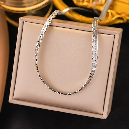 Streetwear Solid Color Stainless Steel Plating Necklace