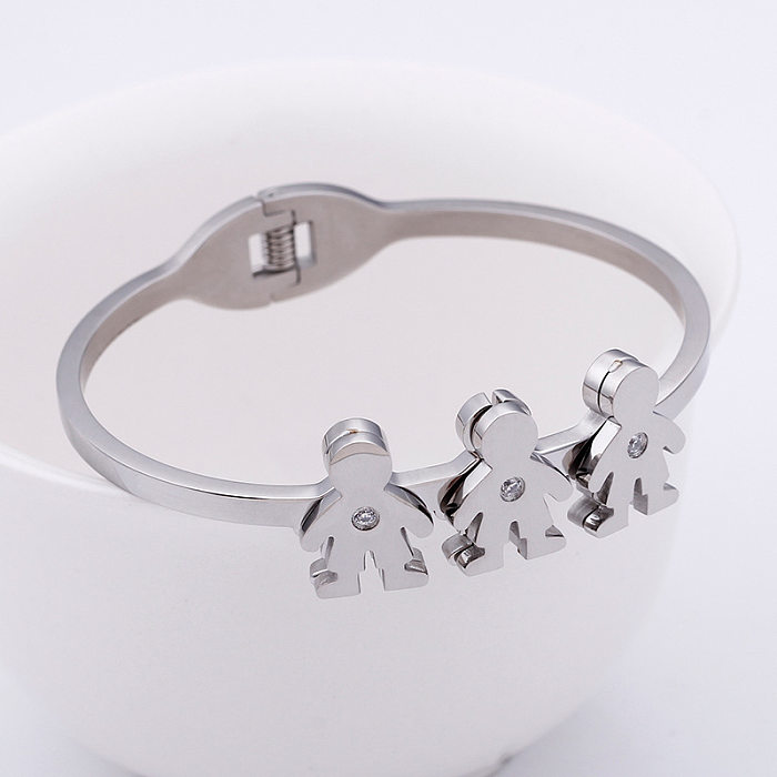 European And American Cute Creative Opening Boys And Girls Stainless Steel Bracelets