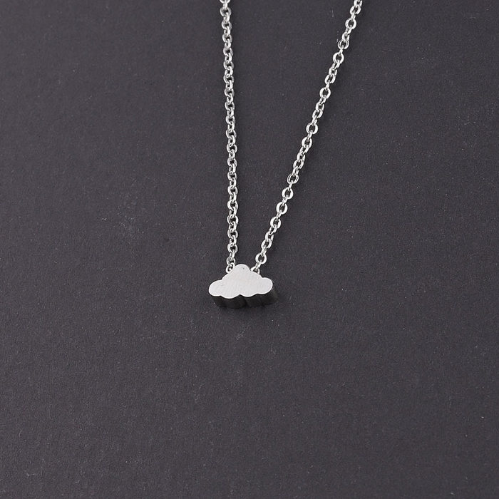 Basic Simple Style Clouds Stainless Steel Pendant Necklace In Bulk
