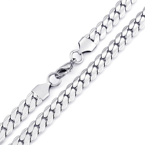 Wholesale New Style Stainless Steel Fashion Necklace With Chain Crimping Flat Chain