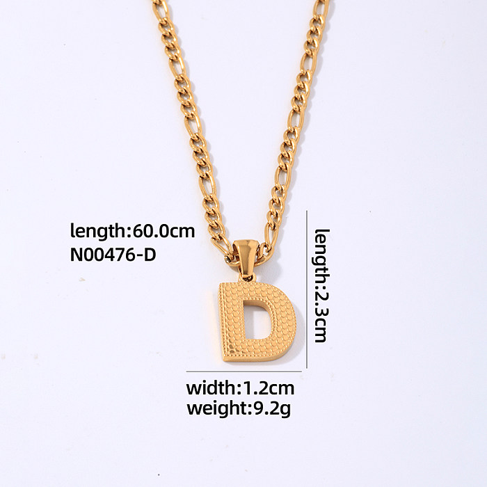 Hip-Hop Style Simple Style romain lettre acier inoxydable polissage placage plaqué or pendentif collier