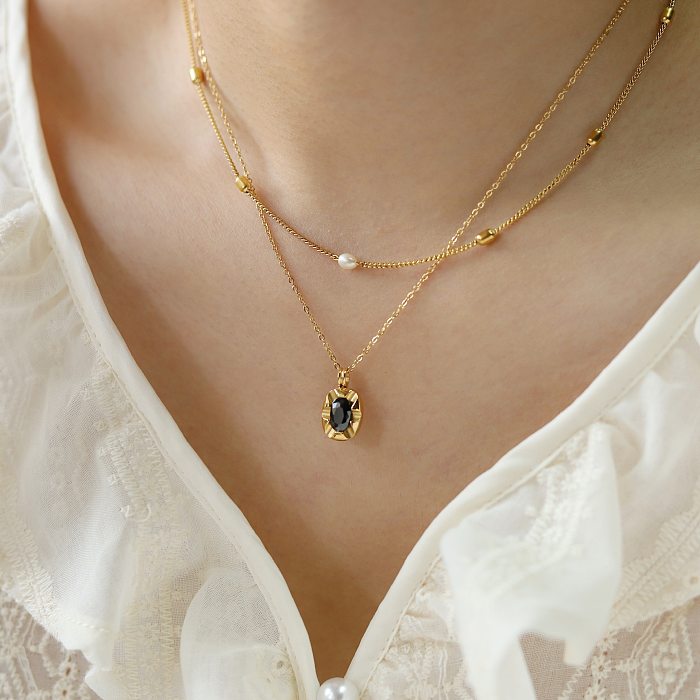 Casual Simple Style Commute Geometric Stainless Steel  Plating 18K Gold Plated Necklace