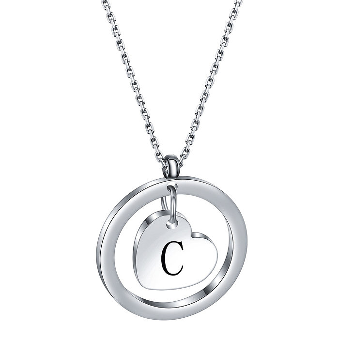 Simple Style Letter Stainless Steel  Stainless Steel Plating Pendant Necklace