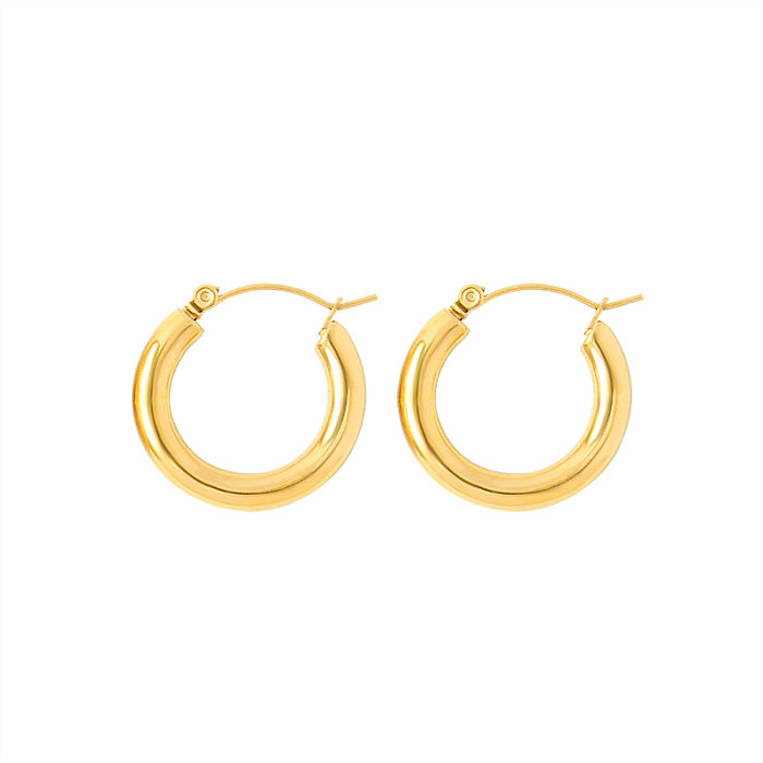 Fashion  Small Circle Stainless Steel Earrings