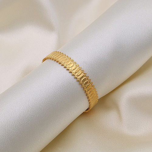 Wholesale Simple Style Round Titanium Steel Plating Cuff Bracelets