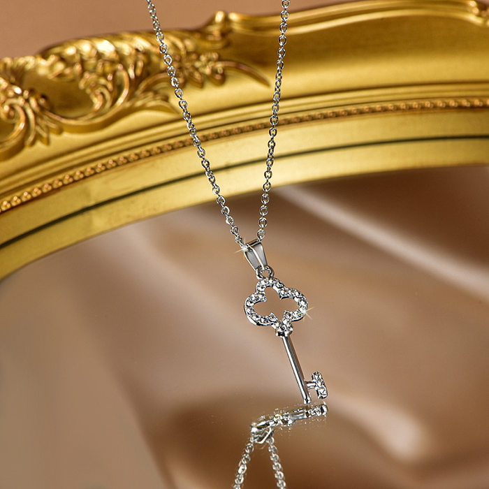 Mode Kaninchen Stern Baum Edelstahl Inlay künstliche Perlen Strass Halskette 1 Stück