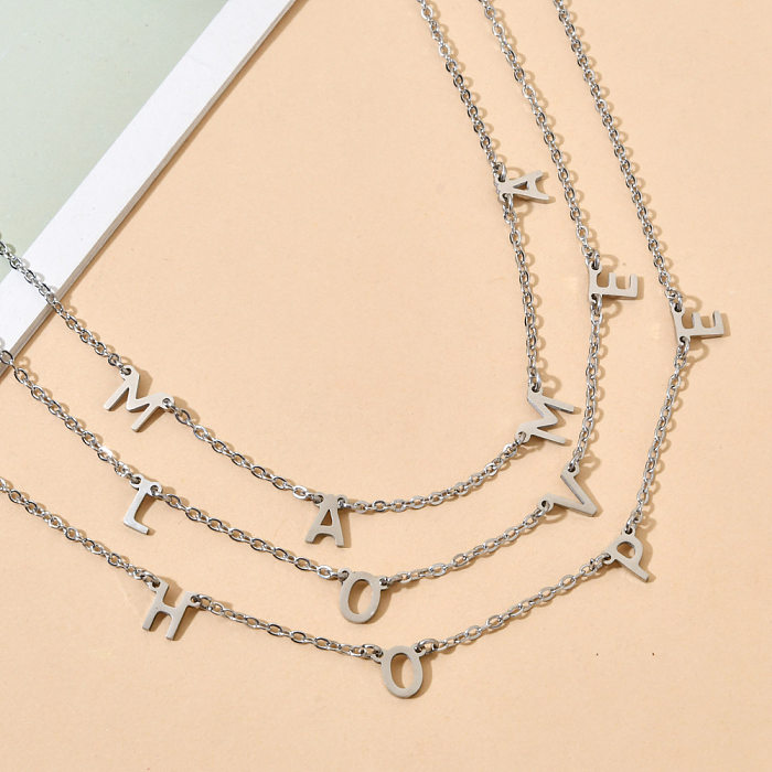 Elegant Lady Letter Stainless Steel  Plating Necklace