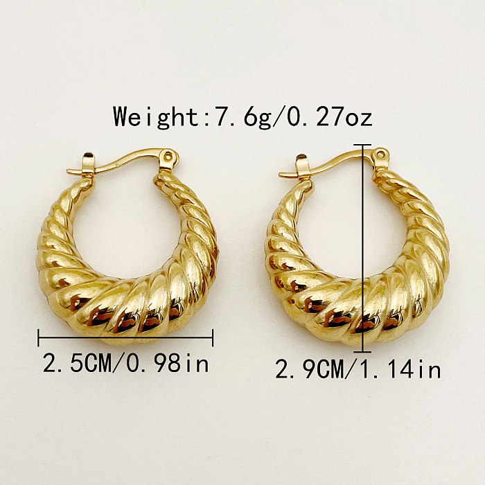 1 Pair Elegant Simple Style U Shape Twist Plating Stainless Steel  Gold Plated Earrings