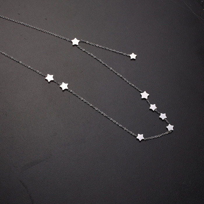 Modern Style Star Stainless Steel  Polishing Plating Gold Plated Necklace