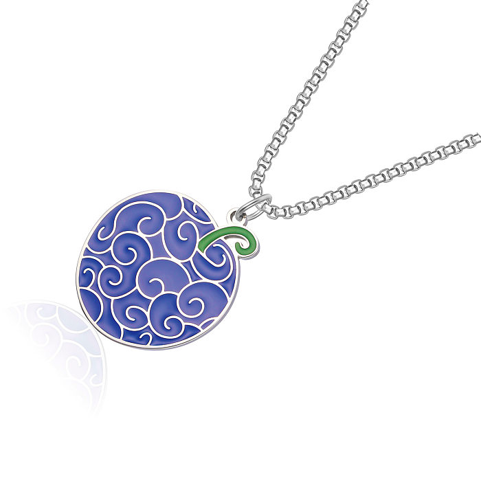 Casual Hip-Hop Fruit Stainless Steel Irregular Epoxy Pendant Necklace