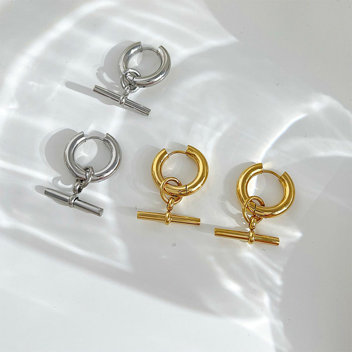 Fashion Solid Color Stainless Steel  Drop Earrings Plating Stainless Steel  Earrings