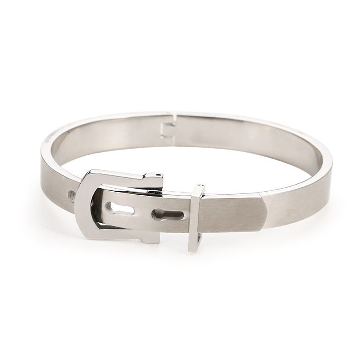 Cool Style Solid Color Stainless Steel Plating Bangle