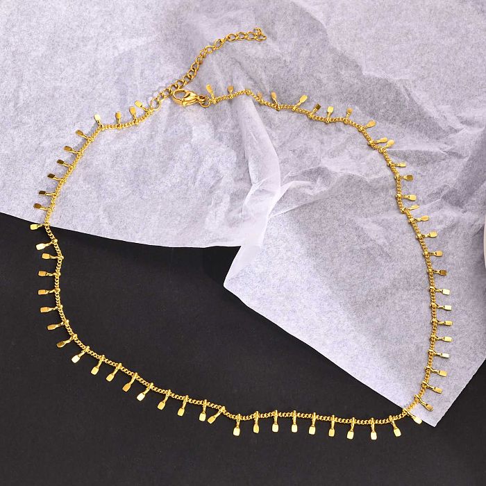 Einfache Halskette in Herzform mit Edelstahlbeschichtung, 1 Stück