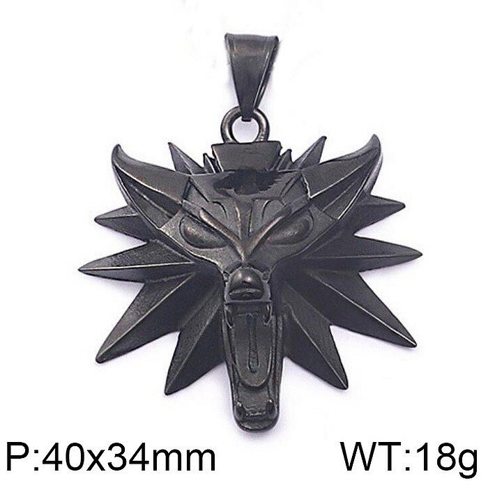Fashion Wolf Stainless Steel Plating Pendant Necklace 1 Piece