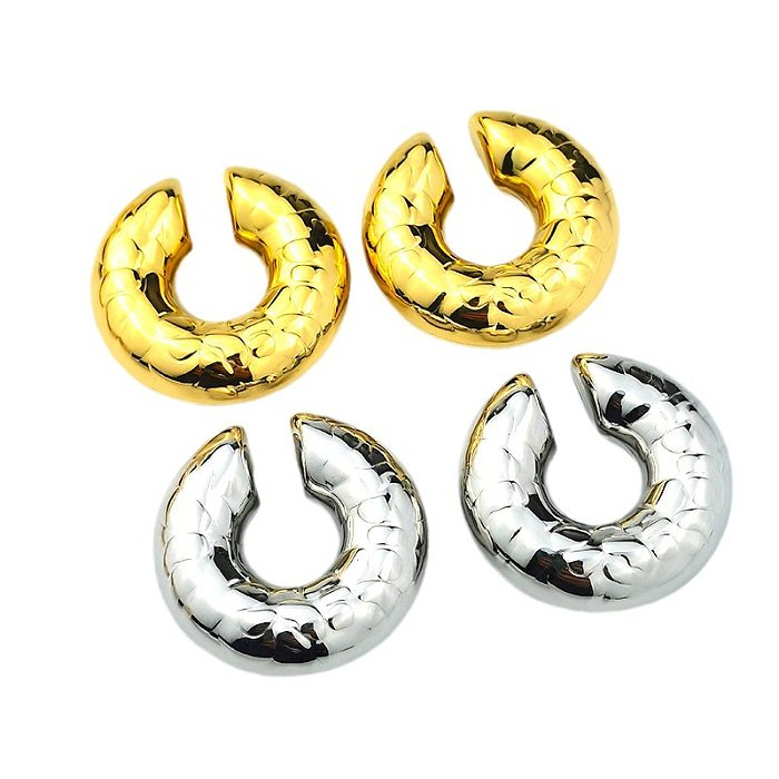 1 Pair Vintage Style Geometric Circle Plating Stainless Steel  18K Gold Plated Ear Cuffs