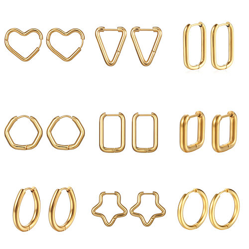 1 Piece Fashion Square Stainless Steel Plating Earrings