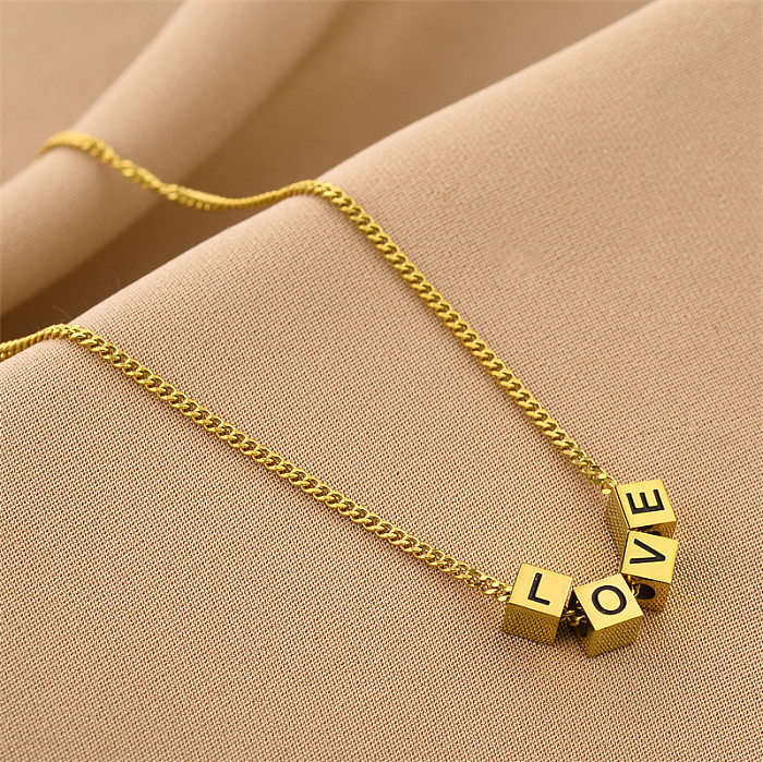 Schlichte Buchstaben-Halskette aus Edelstahl, 1 Stück
