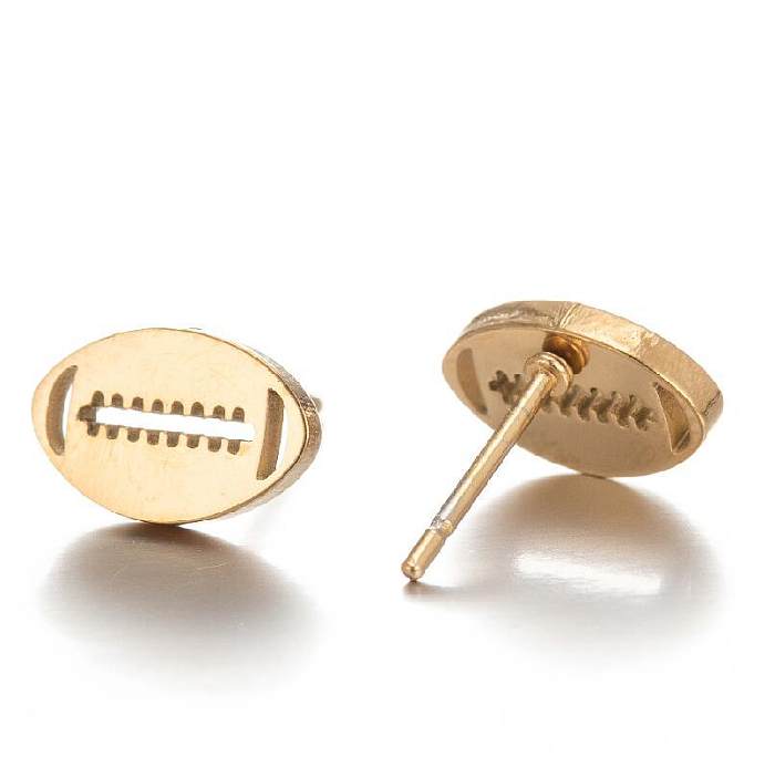 Simple Style Letter Skates Ball Stainless Steel  Plating Hollow Out Ear Studs 1 Pair
