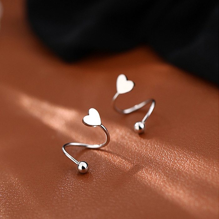 1 Pair Simple Style Star Heart Shape Plating Stainless Steel  Ear Studs