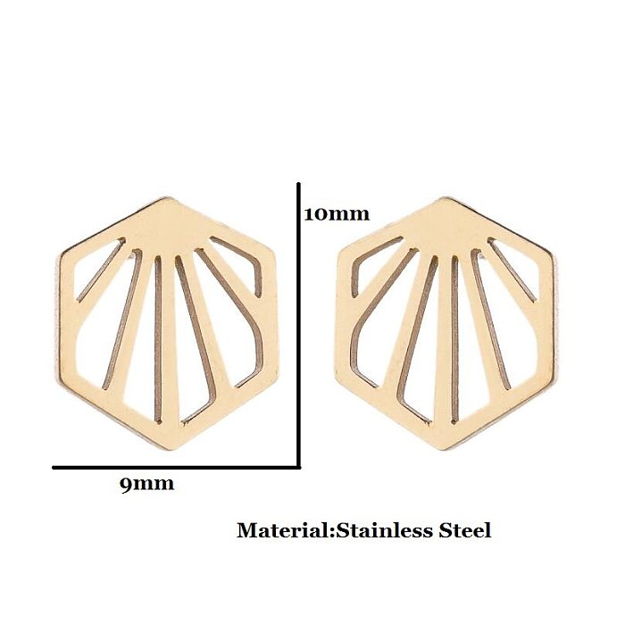 1 Paar schlichte, geometrische Ohrstecker mit Edelstahlbeschichtung