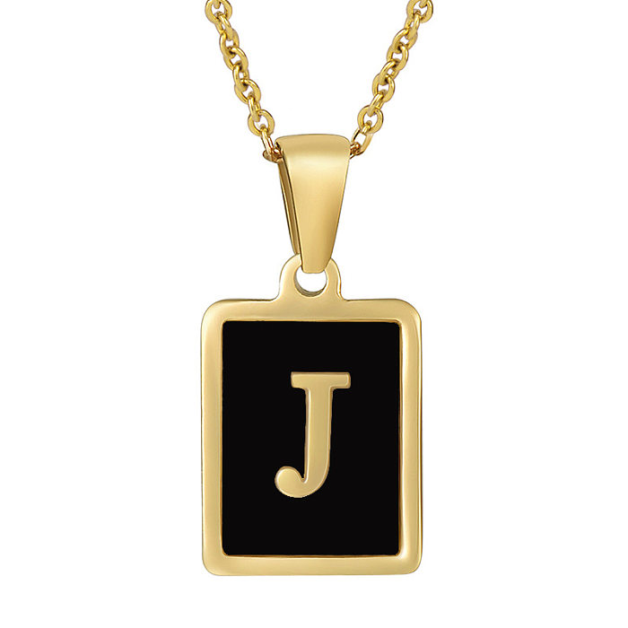 Fashion Letter Stainless Steel  Stainless Steel Enamel Plating Pendant Necklace 1 Piece