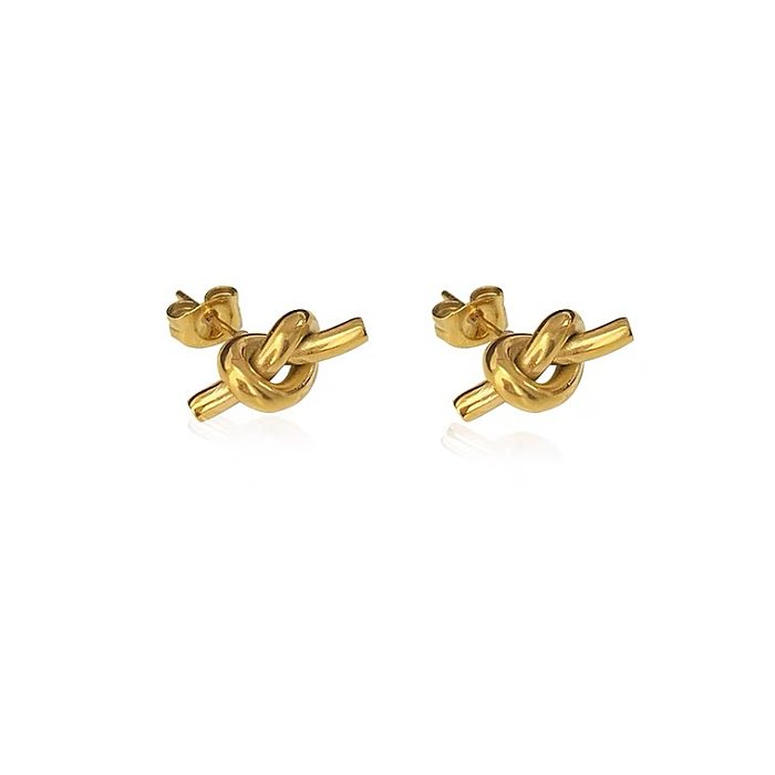 1 Pair Fashion Knot Stainless Steel Plating Ear Studs