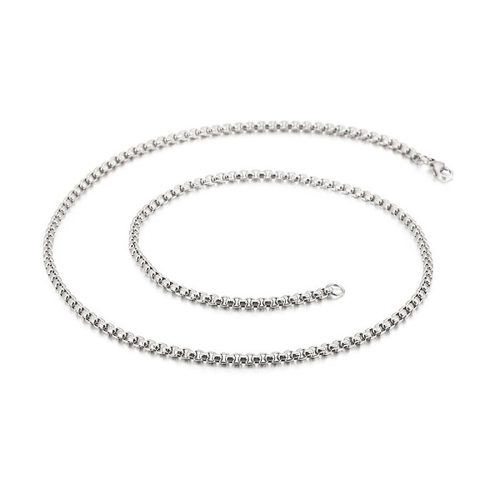 Simple Style Solid Color Stainless Steel Plating Chain Necklace 1 Piece