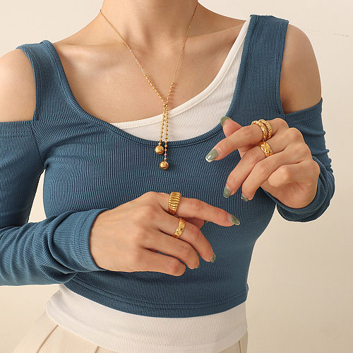 Simple Style Classic Style Solid Color Stainless Steel Plating Sweater Chain