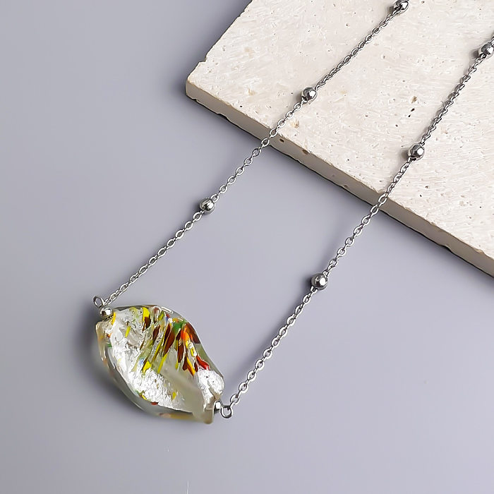 Simple Style Irregular Stainless Steel  Gold Plated Pendant Necklace In Bulk