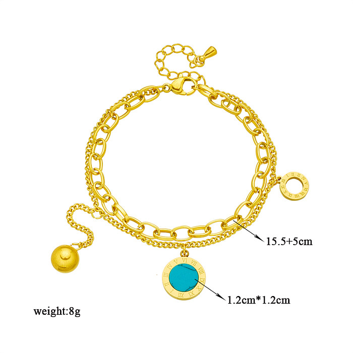 Bracelets plaqués or 18 carats en acier titane de couleur unie rétro en gros