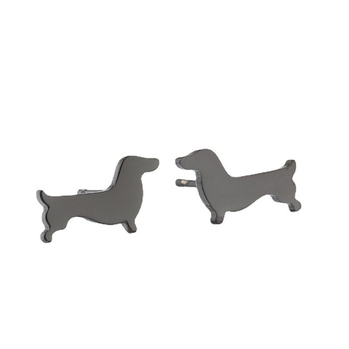 1 Paar schlichte Hunde-Ohrstecker mit Edelstahlbeschichtung