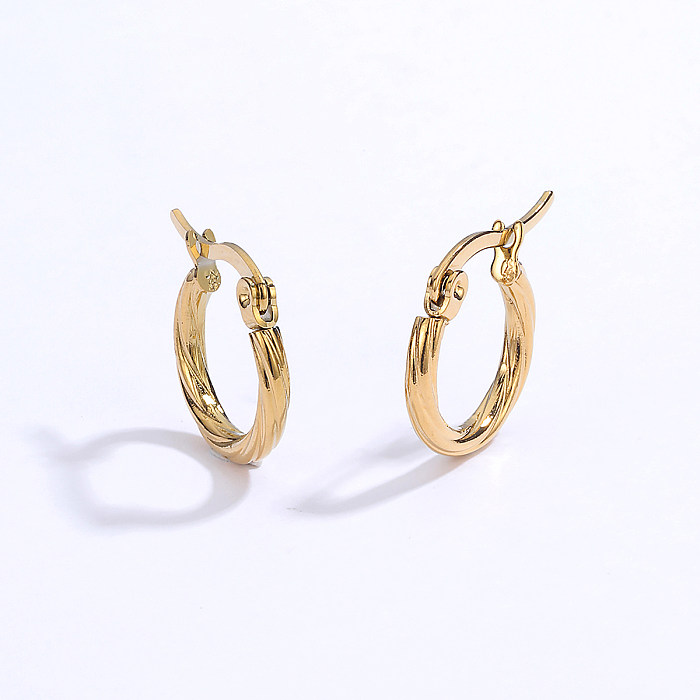 Neue Mode kleine geometrische einfache Beschichtung 18K Gold Edelstahl Ohrring