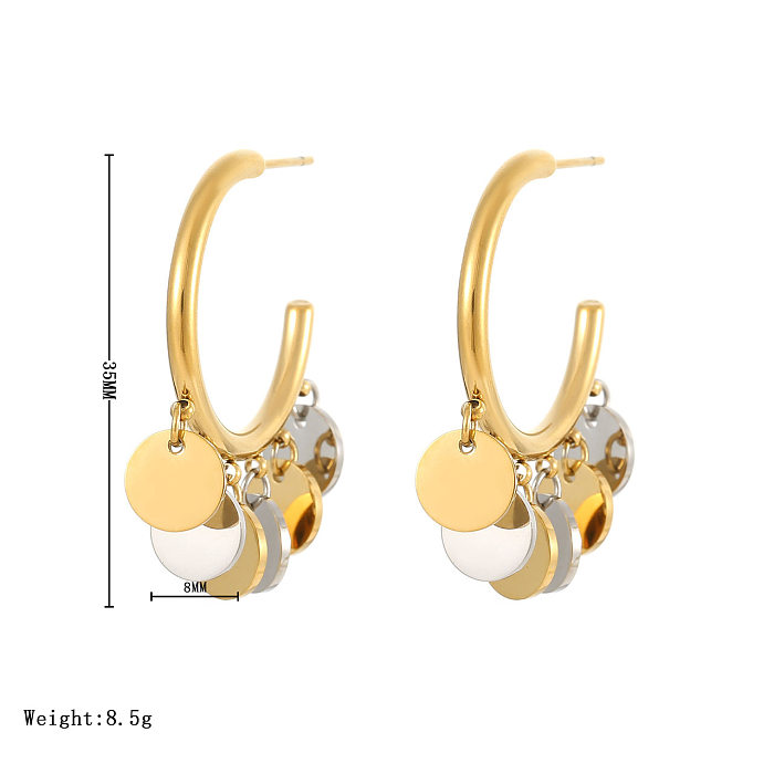 1 Paar vergoldete Ohrringe aus Edelstahl mit übertriebener Wassertropfenbeschichtung