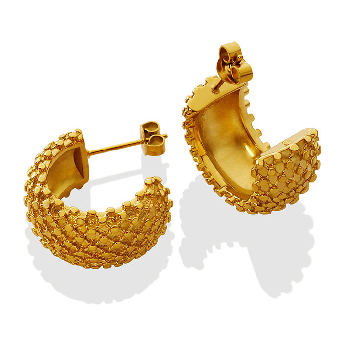Boucles d'oreilles en forme de C en forme de C, croix losange, nouveaux bijoux en acier titane