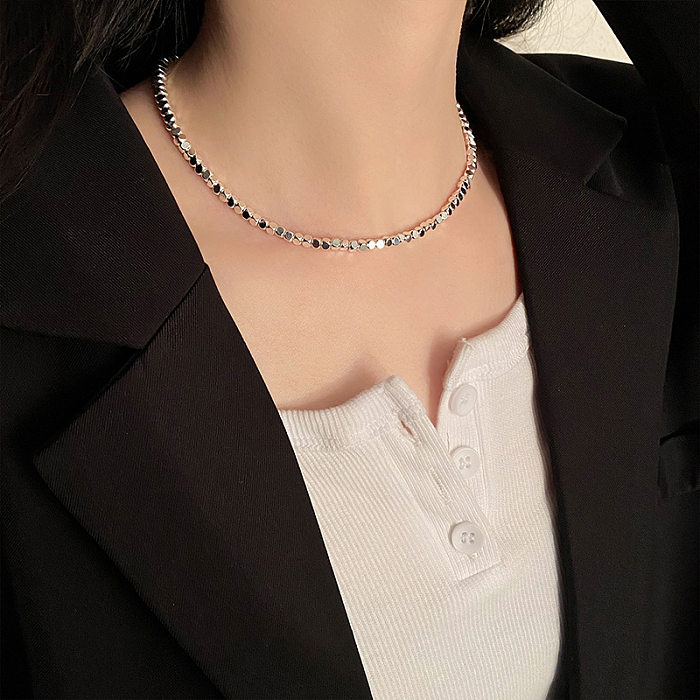 Streetwear Solid Color Stainless Steel Necklace